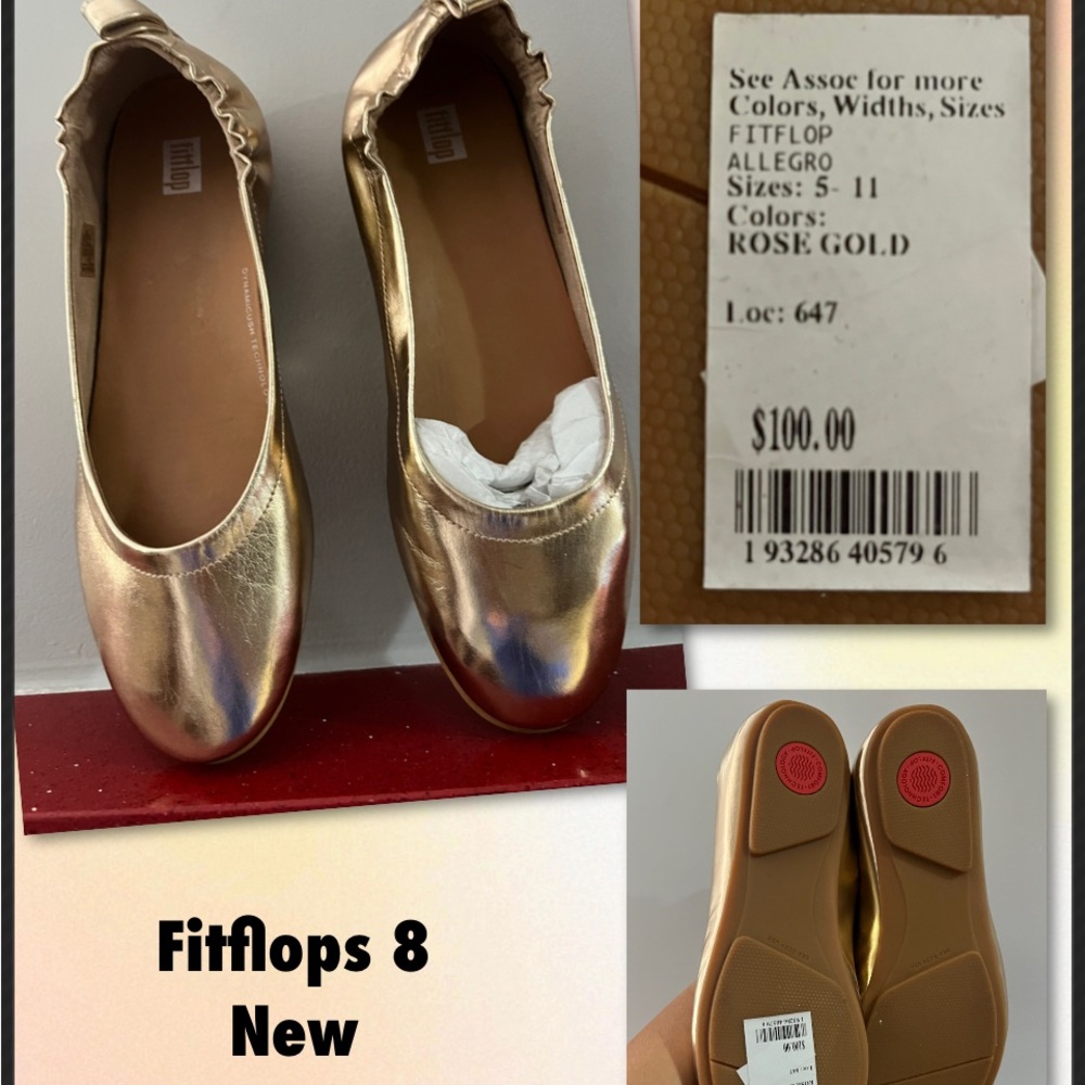 Fitflop Gold Slip Ons NEW